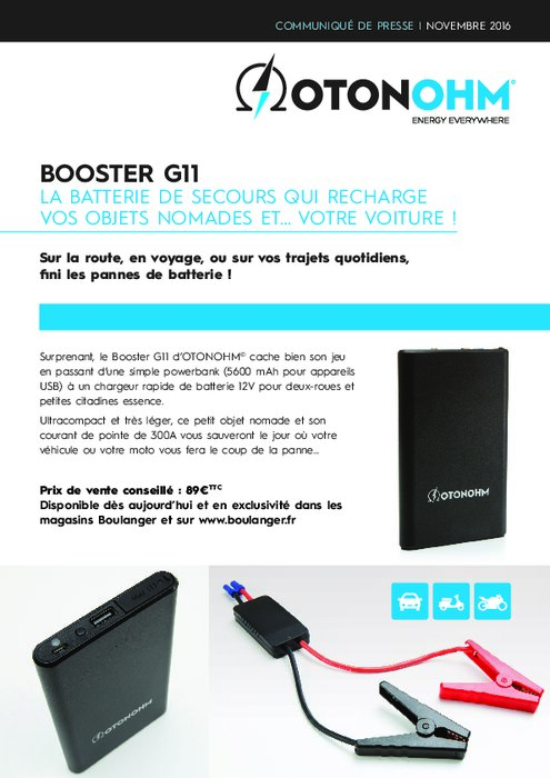 Otonohm Booster G11: contre le coup de la panne