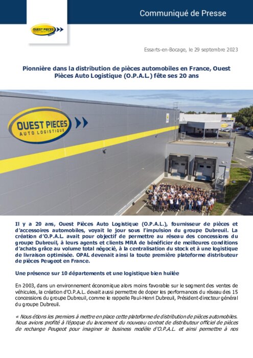 Ouest Pièces Auto Logistique